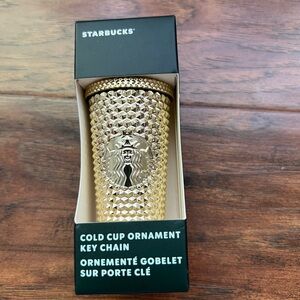 Starbucks Gold studded cold cup ornament keychain